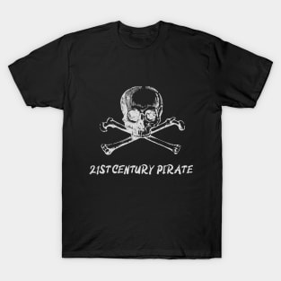 21st Century Pirate - Skull and cross bones T-Shirt